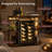 35.46-inch Brown Wine Cabinet Bar, Featuring LED Lights, Power Outlets, and Open Shelving