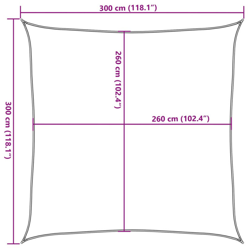 Cailum 100% Polyester Oxford 3m x 3m Square Shade Sail, Sand