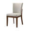 Ensemble de 2 chaises de salle à manger Lere, tissu beige, bois brun de style antique