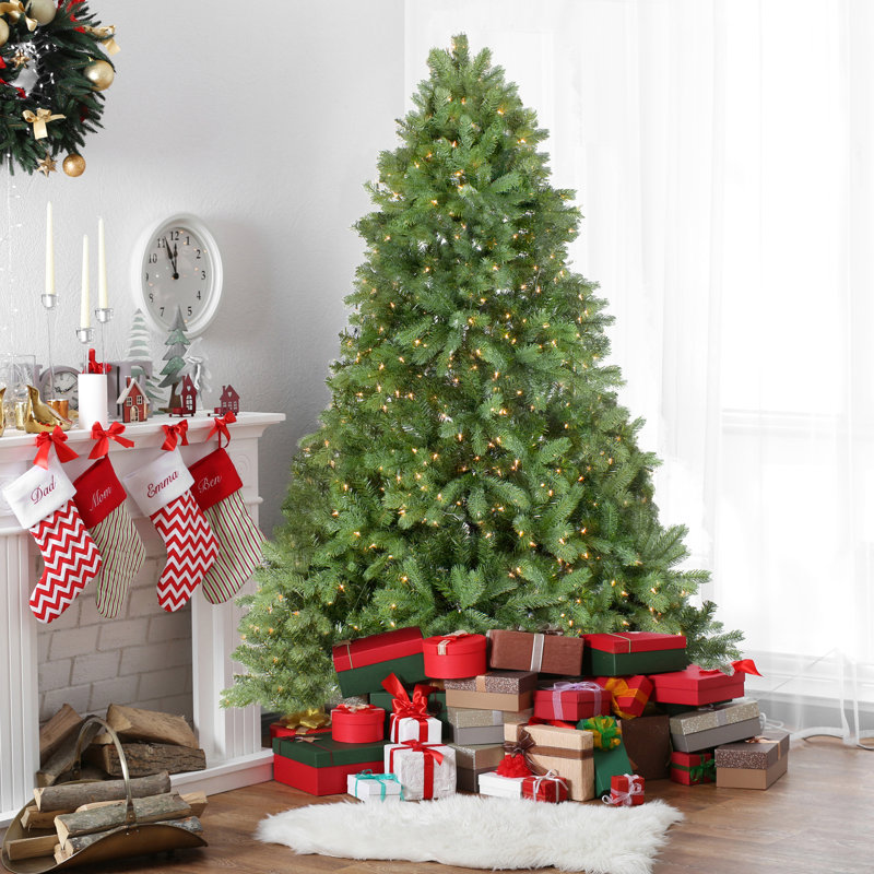 Sapin de Noël artificiel illuminé pré-éclairé, H 78 po x l 52 po x P 52 po, Transparent/blanc
