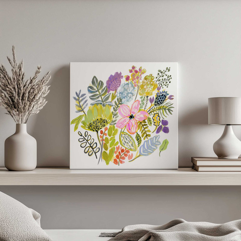 Colourful Floral Bouquet I by Karen Fields Canvas Art Print, 12" H x 12" W
