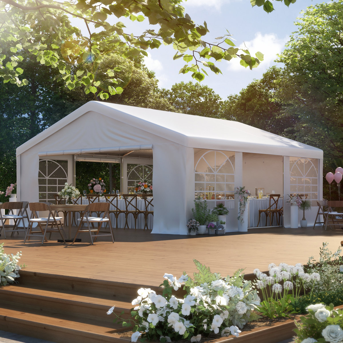 Coveronics 20 x 20 Feet Outdoor Galvanized Steel Party Tent