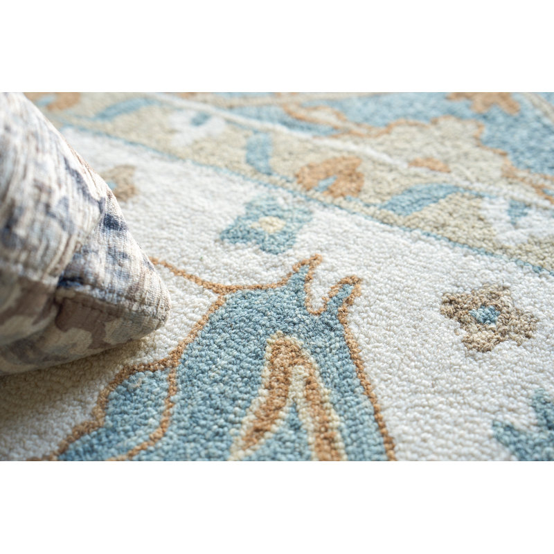 Claremont Oushak Handmade Floral and Oriental Area Rug, Rectangle 6' x 9'