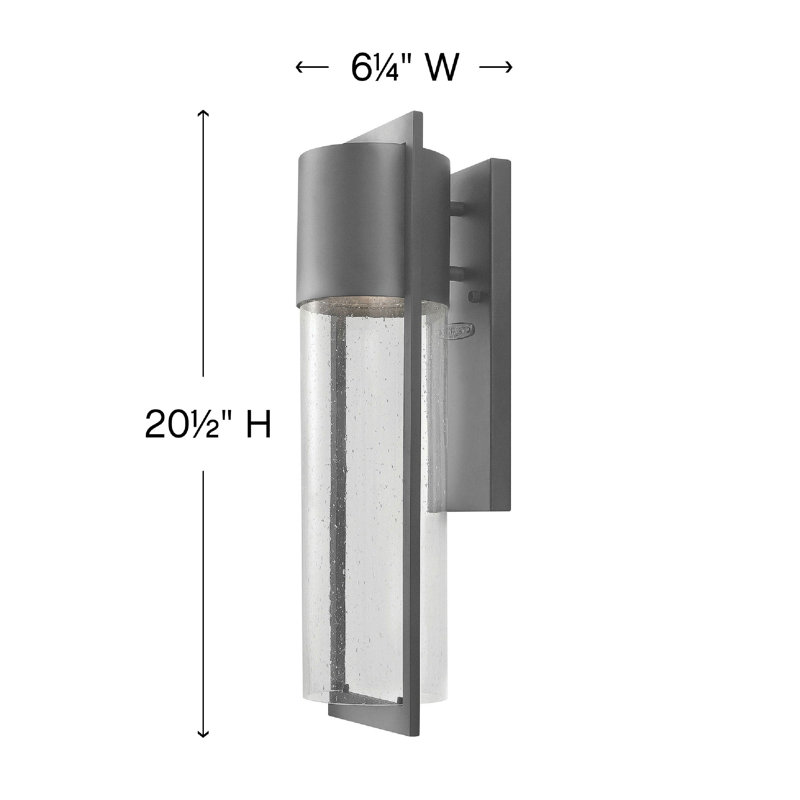 Shelter 1-Light Outdoor Sconce, 20" H x 6.25" W, Hematite, MED