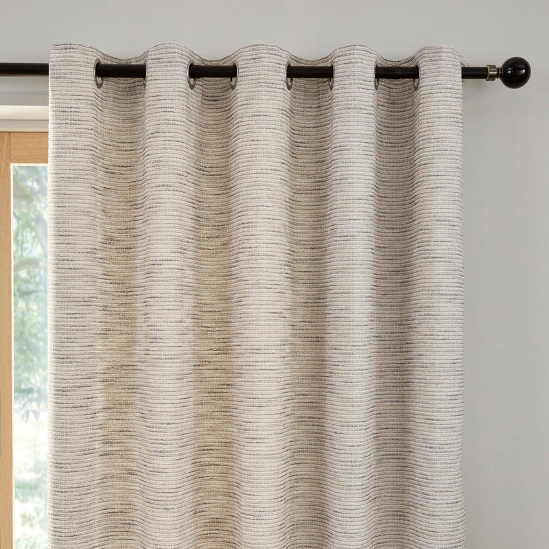 Semi Sheer Curtain Pair, Grey, 168cm Width x 229cm Drop