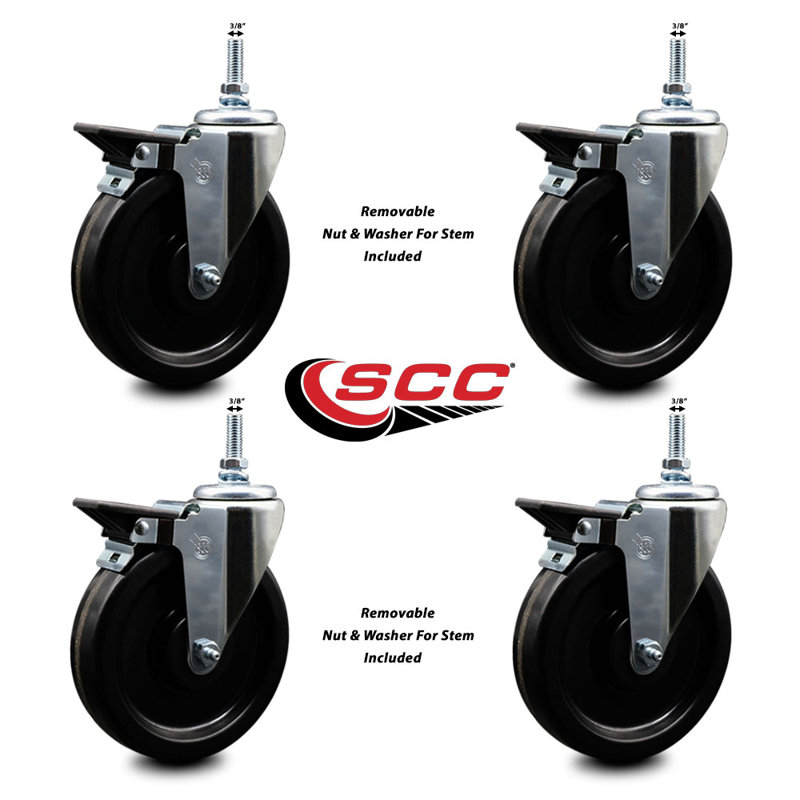 3/8 Inch Threaded Stem Caster with Brake