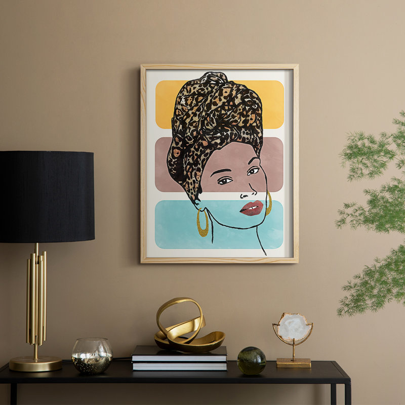 Head Wrap I, reproduction encadrée - bois massif, H 21 po x l 17 po