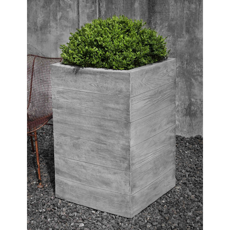 Chenes Brut Handmade Planter, Graystone, 33.5" H x 22.5" W x 22.5" D