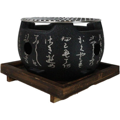 Japanese Cuisine Portable Konro Charcoal Grill BBQ Stove With Mesh And Trivet