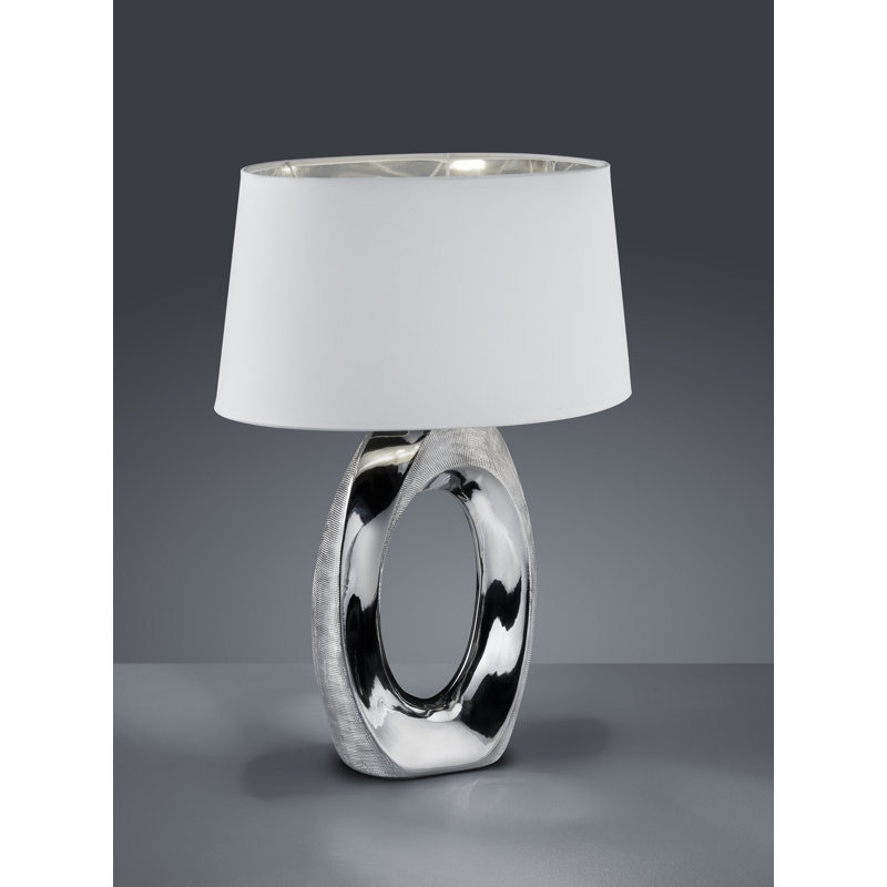 Kenia 52Cm Table Lamp, Silver frame/White shade