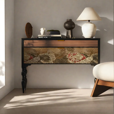 Retro Classical Elegant Console Table with Drawers