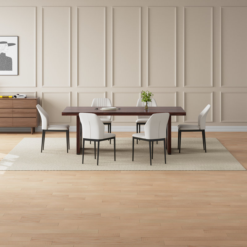 Ensemble de table de salle à manger 7 pièces pour 6 à 8 personnes, table de cuisine rectangulaire avec 6 chaises pour la salle à manger