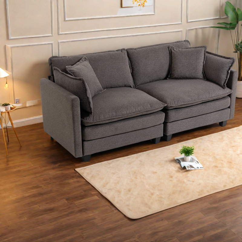 Canapé d'angle moderne en chenille, 2 places avec méridienne pour la maison