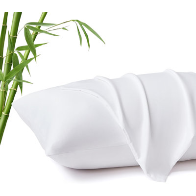 Paquet de 2 taies d'oreiller rafraîchissantes 100% rayonne, enveloppes douces et douces pour les sueurs nocturnes, blanc, 20 po x 30 po