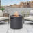 Aegean 24" Round Steel Propane Fire Pit Table with Hidden Tank Storage by Real Flame-95635479