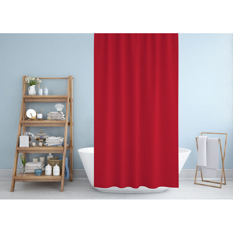 Shower Curtain with Hooks Included, Red