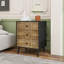 Armoire de rangement à 3 tiroirs de style américain, tiroirs en relief sculptés à la main en bois massif, pieds en pin, finition anti-basculement en mélamine pour la chambre à coucher, le salon et le bureau