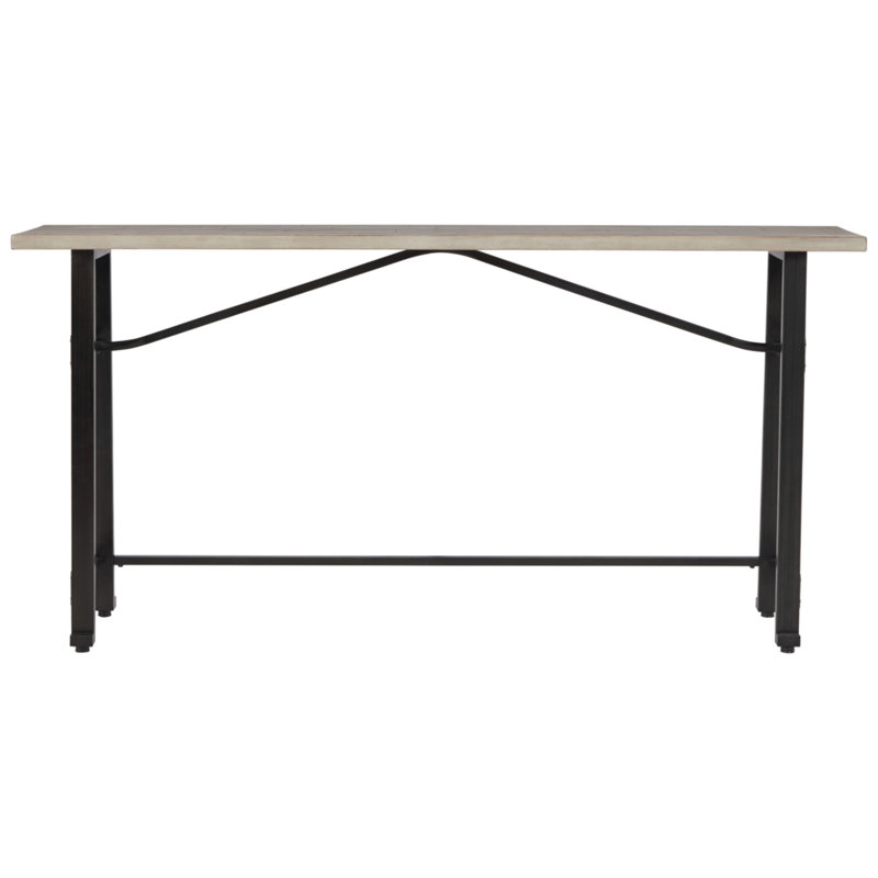 Beige and Black Wood Farmhouse Counter Height Table