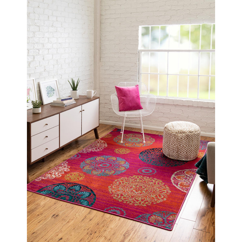 Akridge Floral Indoor Rug, Rectangle 5'3" x 8'