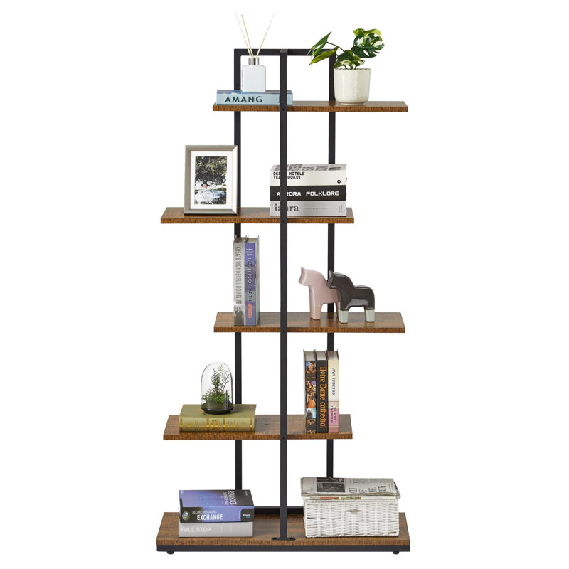 Rein 144.5cm H x 74cm W Iron Geometric Bookcase