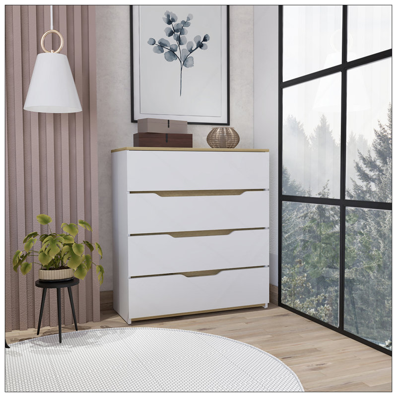Commode Zoe, plateau supérieur, quatre tiroirs