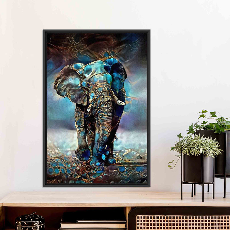Affiche sur toile éléphant personnalisable Modern Art - idéale pour les cadeaux de décoration intérieure, H 94 po x l 41 po