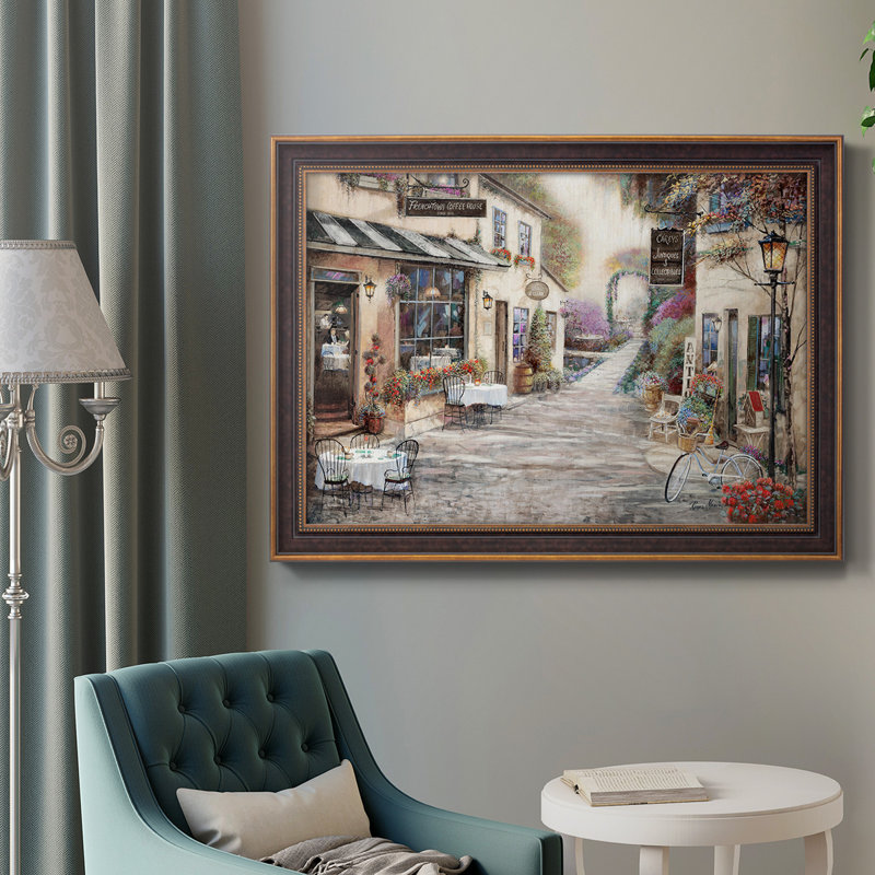 «Frenchtown Market», peinture sur toile encadrée, H 29 po x l 41 po x P 2,5 po