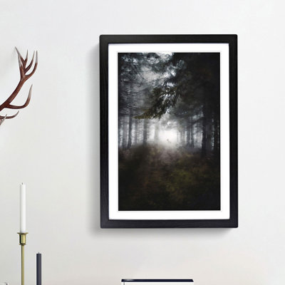 White Wolf in a Forest - Picture Frame Painting Print