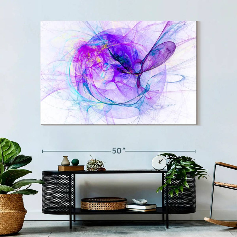 Avery Abstract Purple Strands, 34" H x 51" W
