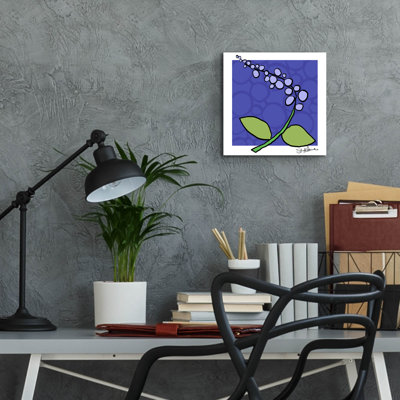 «Floral abstrait sur pervenche» par St. Hilaire Elizabeth