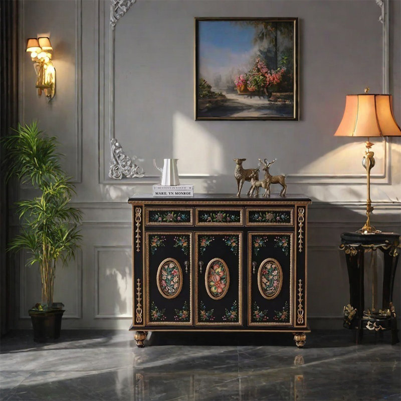 Oak Sideboard with Antique Bronze Handles