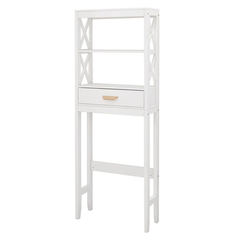 Armoire de rangement au-dessus de la toilette avec 1 tiroir et 2 tablettes pour la salle de bain