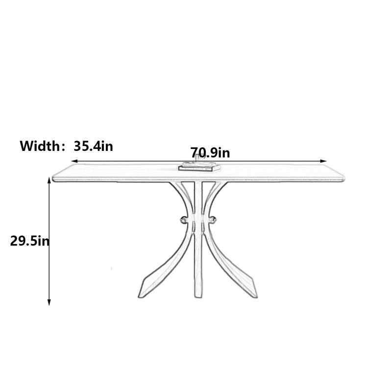 Table de salle à manger de style français, H 29,5 po x L 70,9 po x l 35,4 po