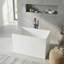 Cpingao 47'' Freestanding Tub Solid Surface Soaking Bathtub with Seat