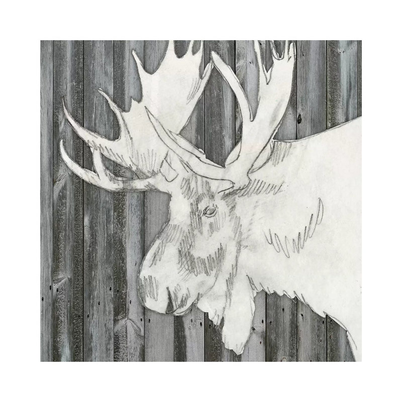 Barnwood Lodge Sketch I 1 Piece Wrapped Canvas Wall Art, 93.98cm H x 93.98cm W