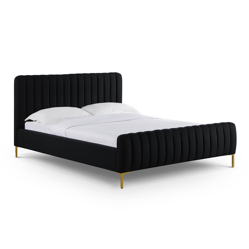 Robbinsdale Natural Upcycled Linen King Bed, Noir, Grand