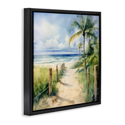 Cadre flottant flouté Palm Tree Beach, design par LSR Design Studio
