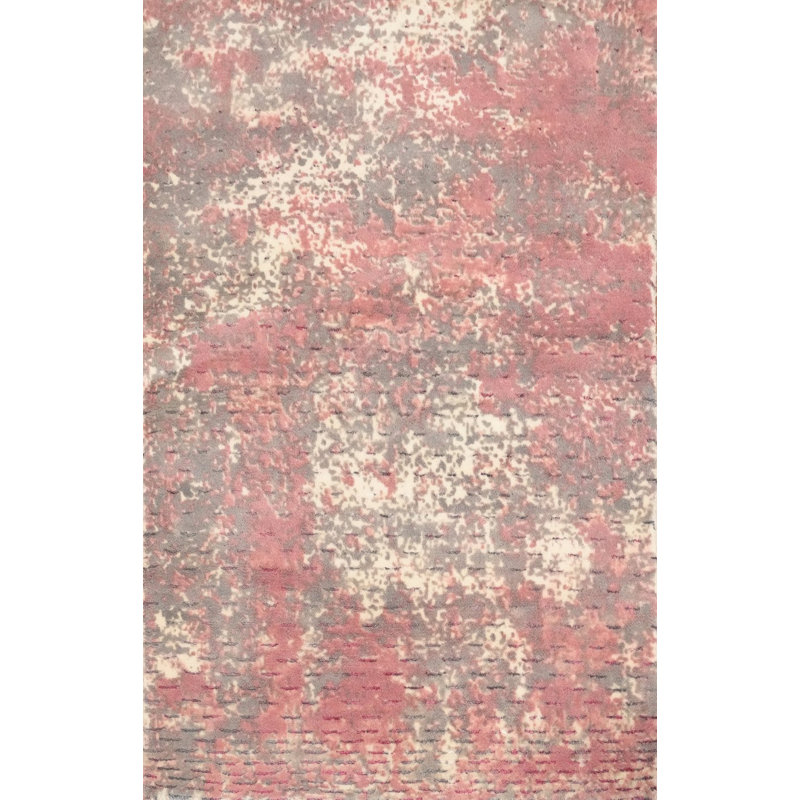 Tapis oriental délavé à motif abstrait 2x3