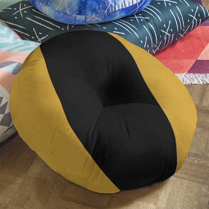  Coussin de sol touffeté, 26 po x 26 po, Gold/Black