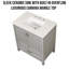 Meuble-lavabo simple autoportant de 30 po avec comptoir en marbre de Carrare Jewell-61732156