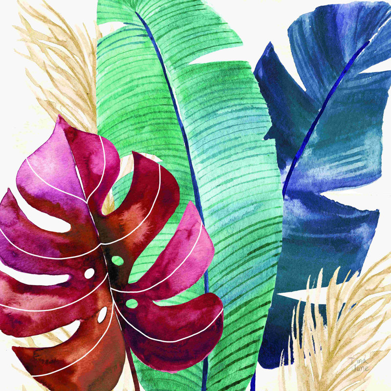 «The Tropics III» par Dina June, peinture, H 12 po x l 12 po, Toile tendue