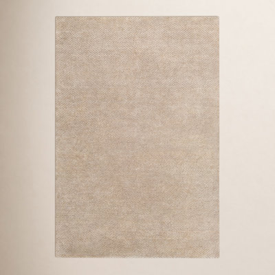 Light Beige Hand-Knotted Rug