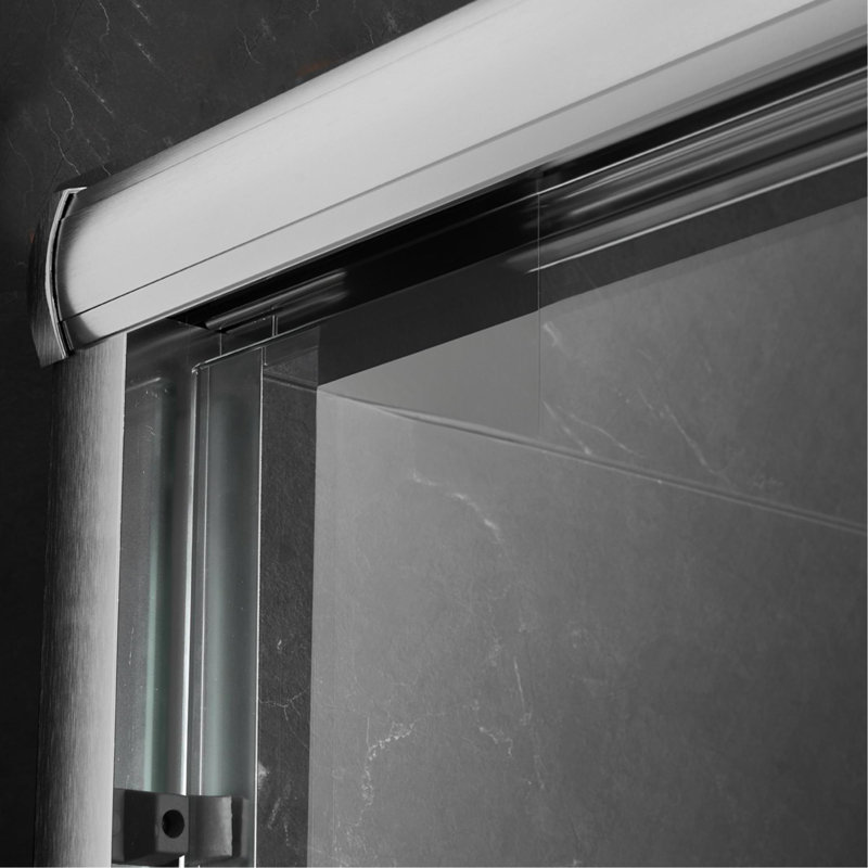 60'' W X 74'' H Door Sliding Frameless Shower Door With 6Mm Tempered Glass Brushed Nickel, Brushed Nickel