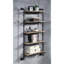 Étagère murale flottante à 5 niveaux, chêne, noir sablé, conception de conduite d'eau, montée, rangement, style maison, décor de chêne, rangement