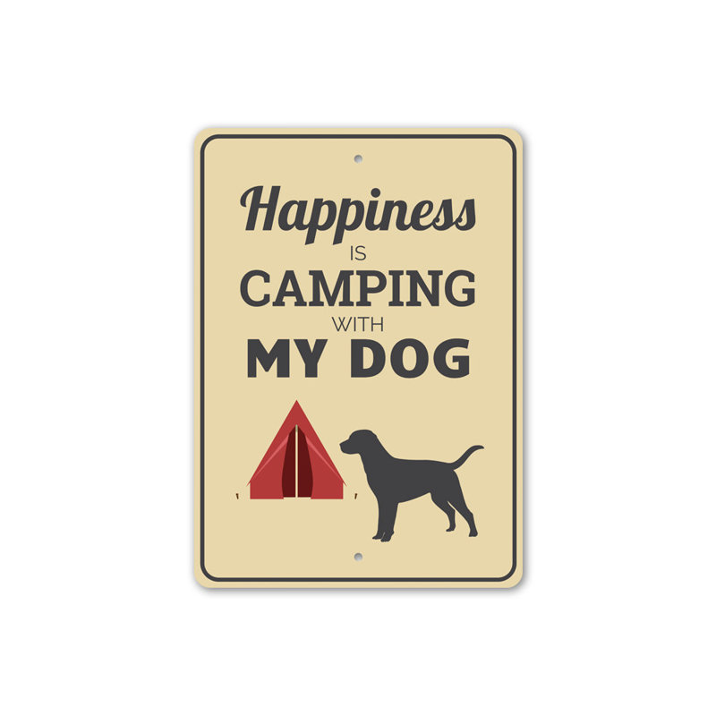 Panneau de camping en aluminium avec mon chien, H 14 po x l 10 po x P 0,04 po
