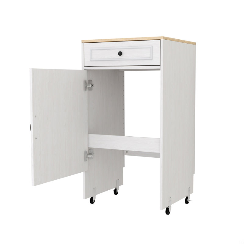 Armoire sur pied avec roulettes, support de robot de balayage avec portes et tiroirs, table d'appoint