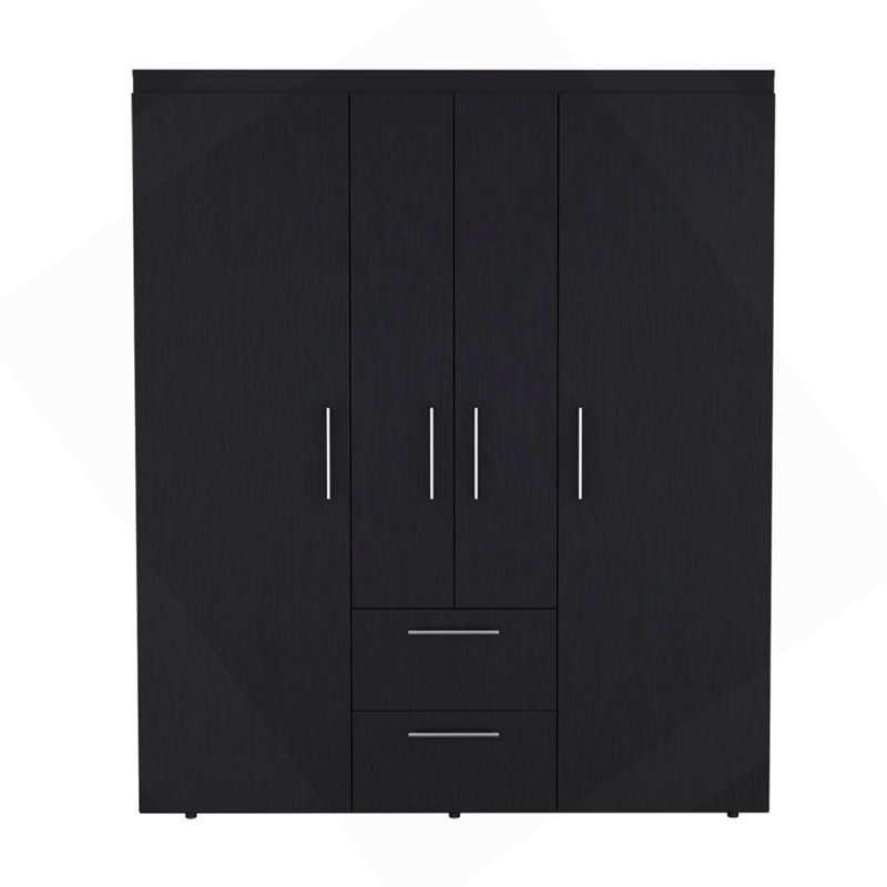 Armoire Elma, chambre à coucher, noir, Noir