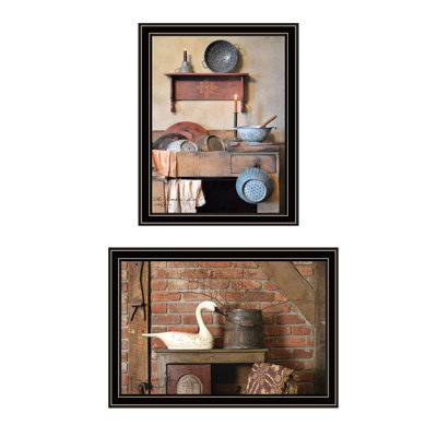 Trendy Decor 4U 2- Piece Vignette Home Sweet Home Black Framed Wall Art For Living Room, Bedroom Wall Art Print For Home Decor By Billy Jacobs