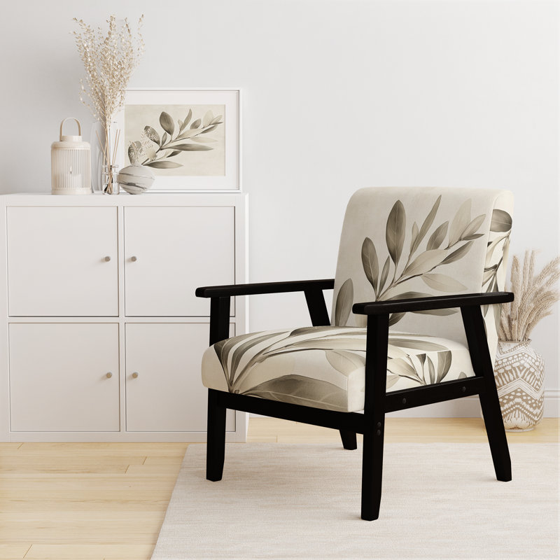 Fauteuil d'appoint Eucalyptus, Black Square Arms