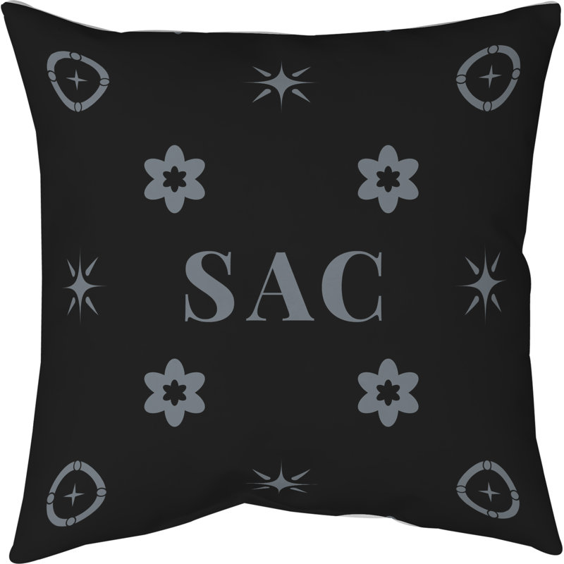 Sacramento Basketball Colors Black Cotton Twill Pillow 14 Inch